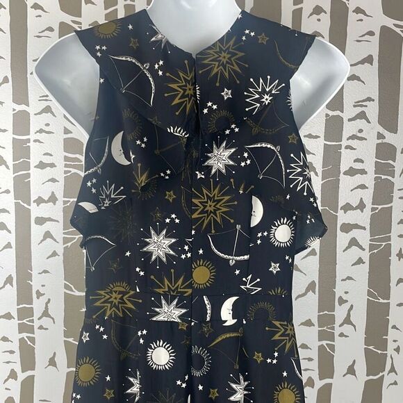 Lost + Wander Zodiac Cross-Front Ruffle Jumpsuit S - Picture 5 of 12